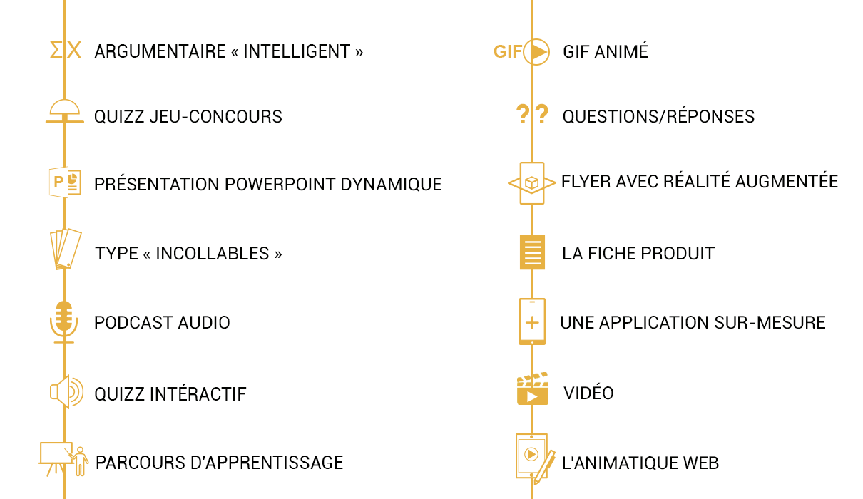 Schéma de toutes les possibilités proposées version téléphone