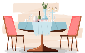 resto Dessin d'une table de restaurant