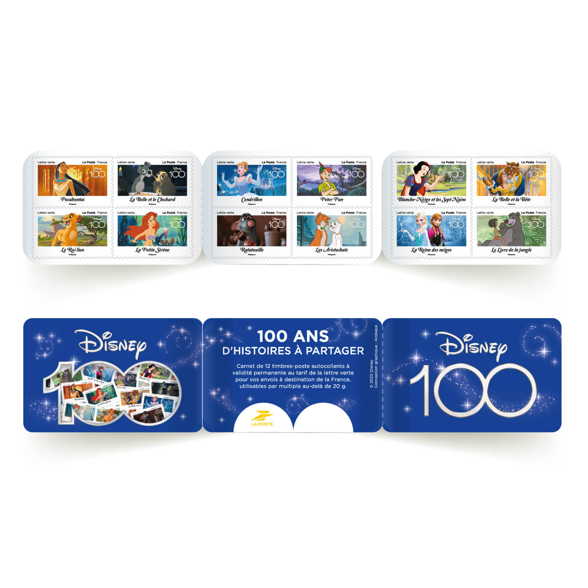 Carnet de timbres Disney pour fêter les 100 ans